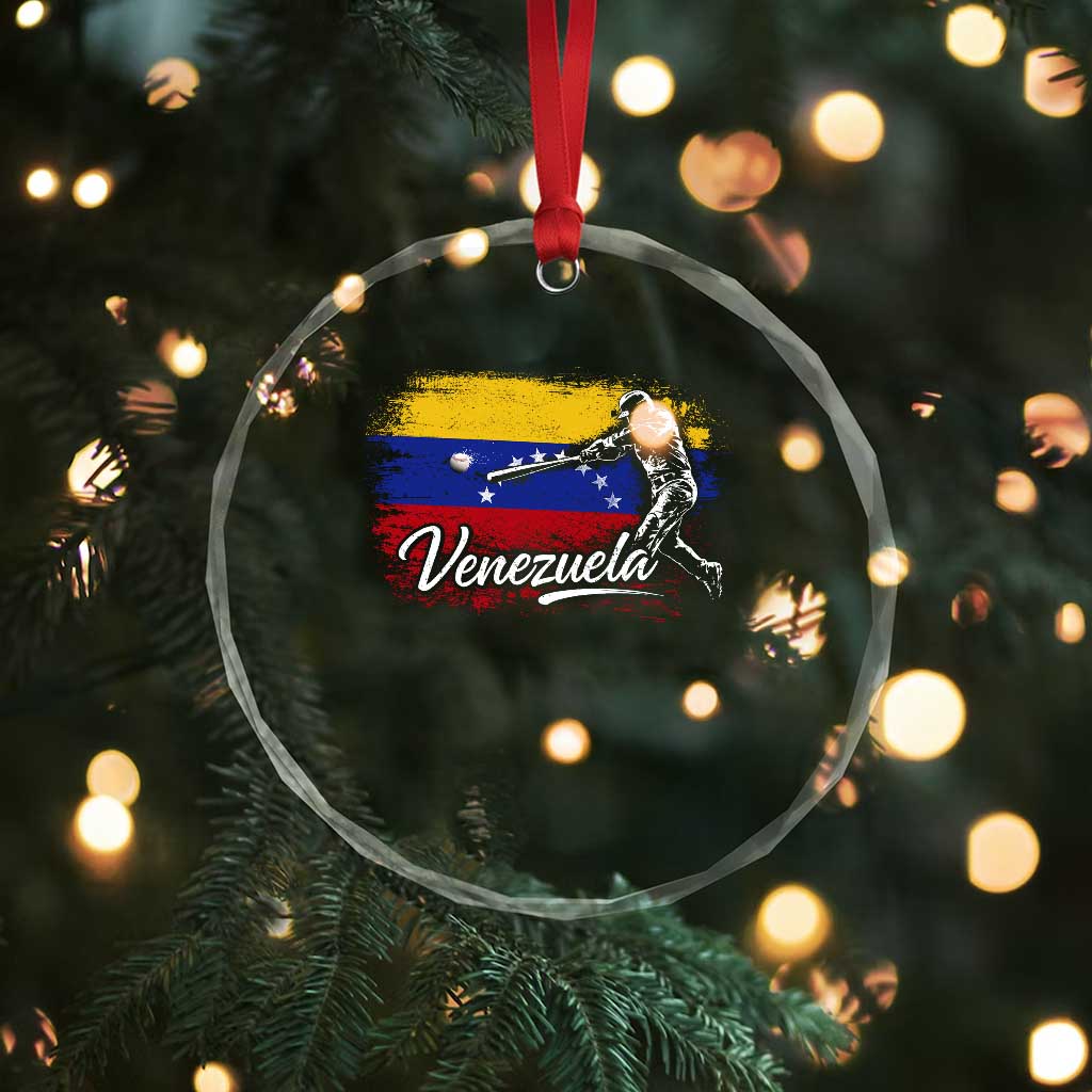 Venezuela Baseball Batter Venezuelan Sport Fan Crystal Glass Ornament