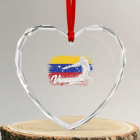 Venezuela Baseball Batter Venezuelan Sport Fan Heart Crystal Glass Ornament