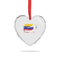 Venezuela Baseball Batter Venezuelan Sport Fan Heart Crystal Glass Ornament