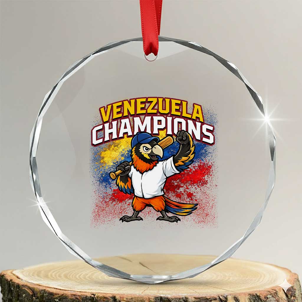 Venezuela Baseball Champions Crystal Glass Ornament Troupial Bird Patriotic Pride