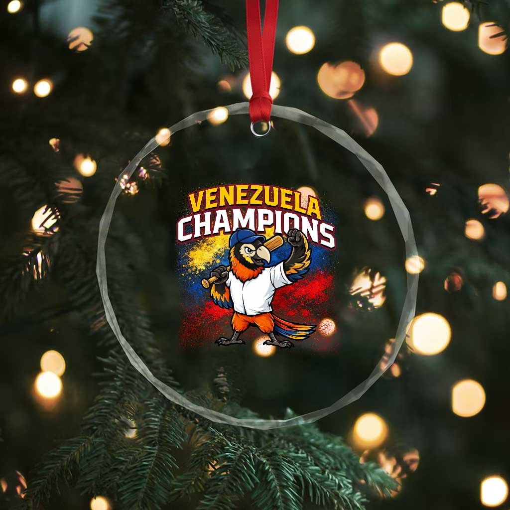 Venezuela Baseball Champions Crystal Glass Ornament Troupial Bird Patriotic Pride