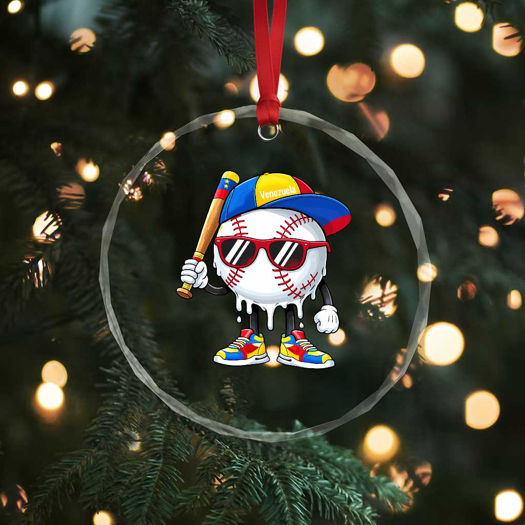Venezuela Baseball Crystal Glass Ornament Venezuelan Pride Baseball Life Style Youth Drip Baseball Boys Kid