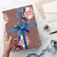 Venezuela Baseball Flying Scarlet Macaw and Ball Wrapping Paper Roll Ara Macao Guacamaya Venezuelan Pride