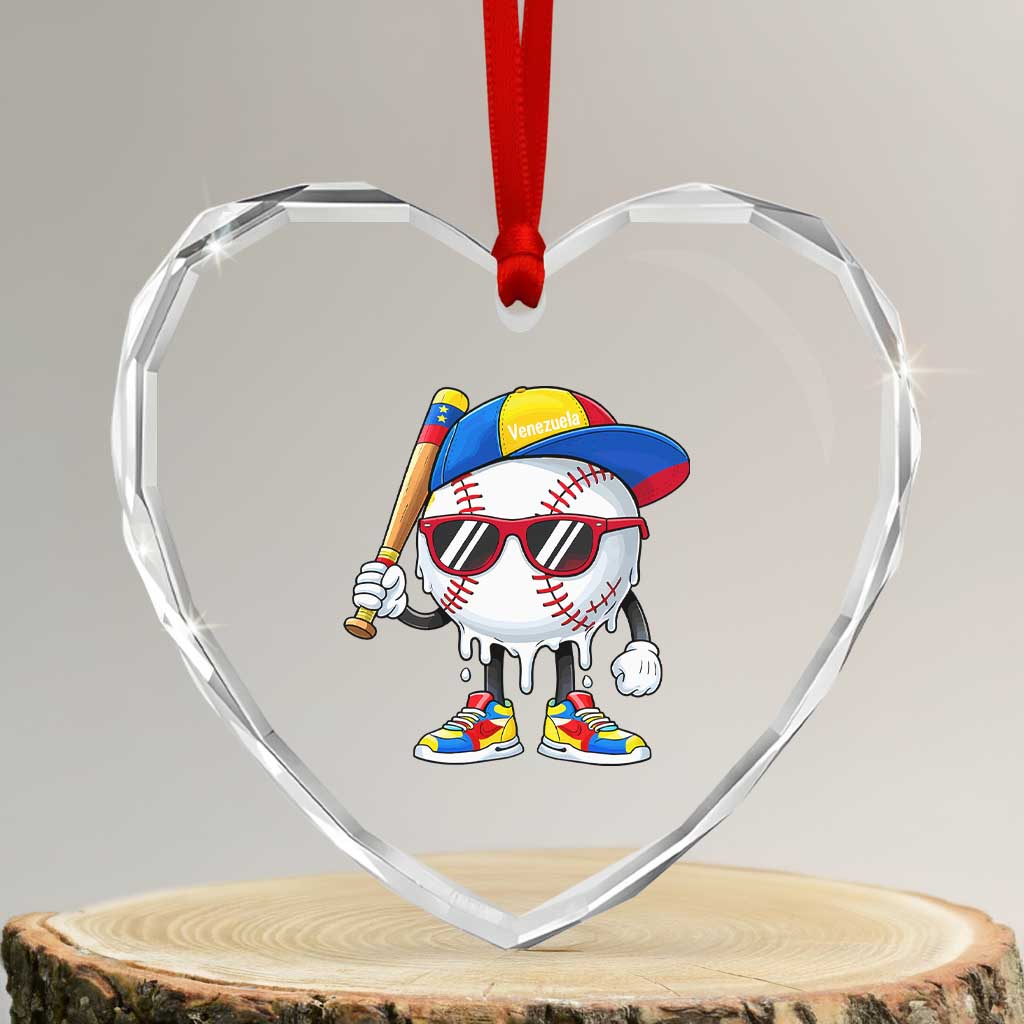 Venezuela Baseball Heart Crystal Glass Ornament Venezuelan Pride Baseball Life Style Youth Drip Baseball Boys Kid