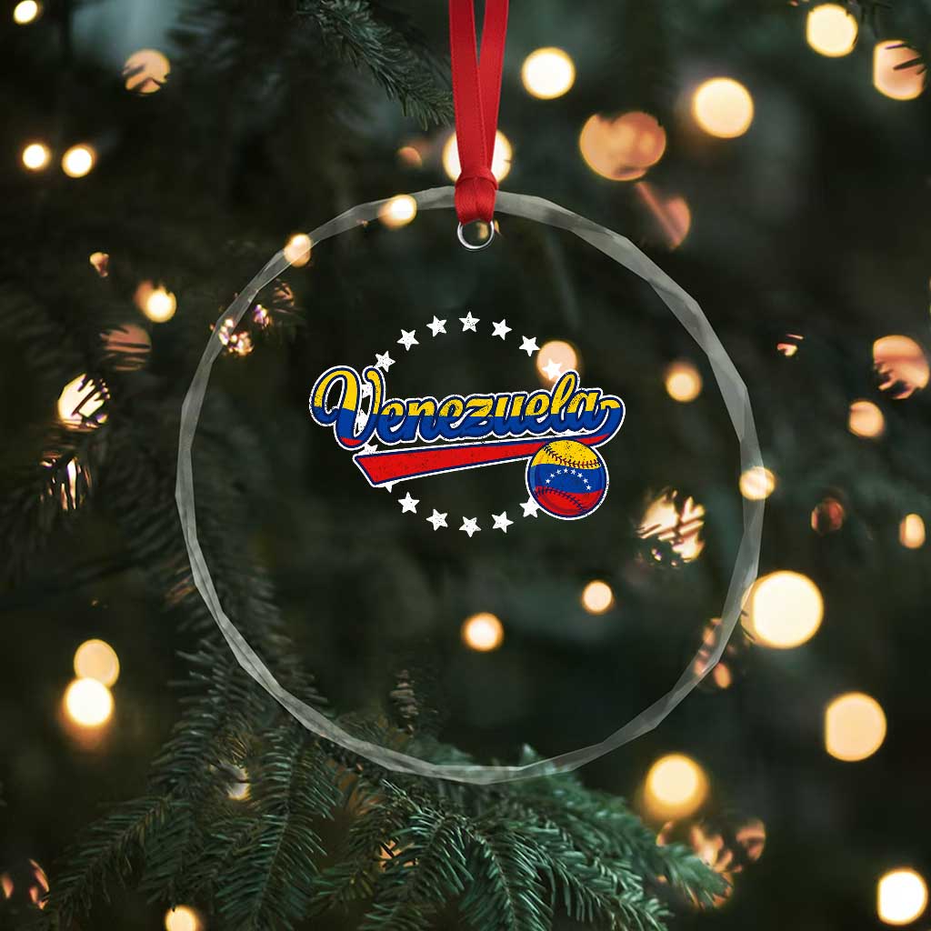 Venezuela Baseball Jersey Venezuelan Sport Fan Crystal Glass Ornament