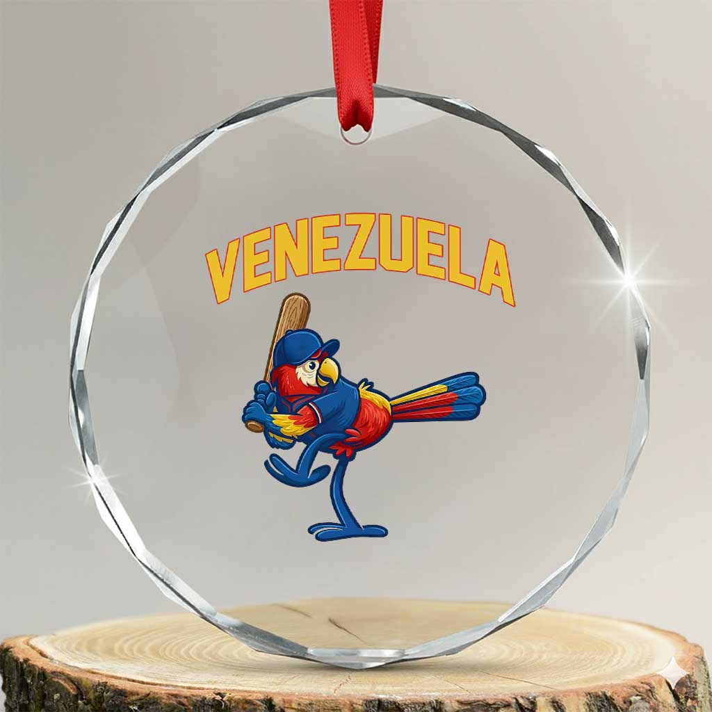 Venezuela Baseball Macaw Batter Crystal Glass Ornament Ara Macao Guacamaya Venezuelan Pride