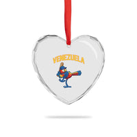 Venezuela Baseball Macaw Batter Heart Crystal Glass Ornament Ara Macao Guacamaya Venezuelan Pride