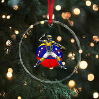 Venezuela Baseball Pitcher Skeleton Crystal Glass Ornament Venezuelan Flag Venezuela Pride Sports Fans