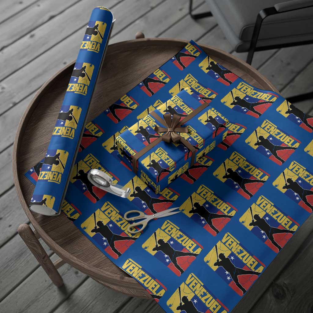 Venezuela Baseball Pride Vintage Flag Wrapping Paper Roll Venezuelan Sports Fan Gift for Latino Beisbol Lovers
