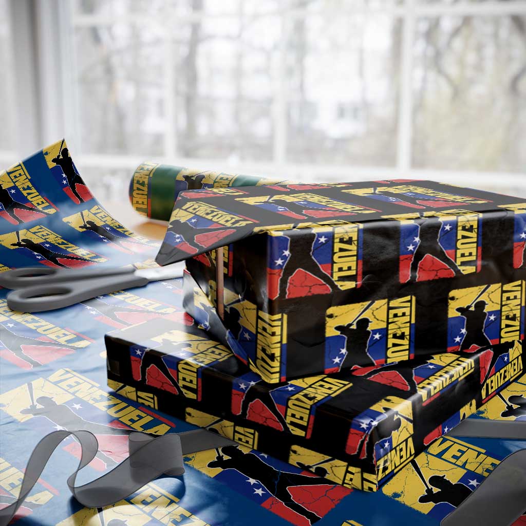 Venezuela Baseball Pride Vintage Flag Wrapping Paper Roll Venezuelan Sports Fan Gift for Latino Beisbol Lovers