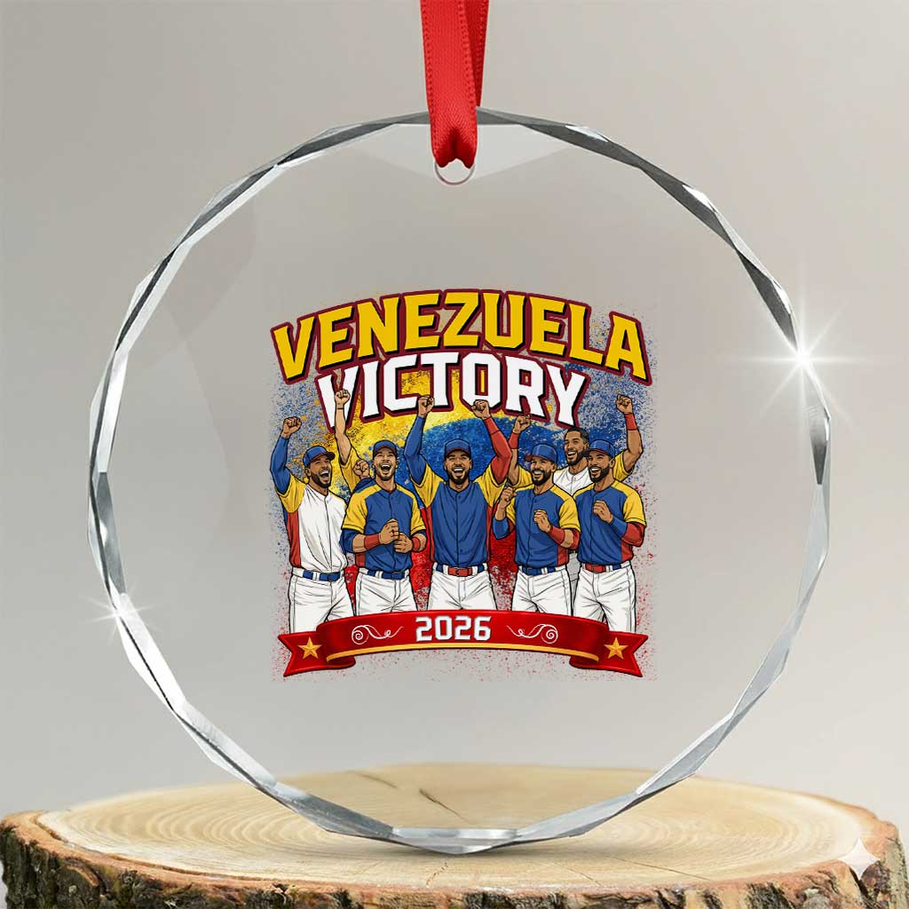 Venezuela Baseball Victory Crystal Glass Ornament Venezuelan Pride Gift