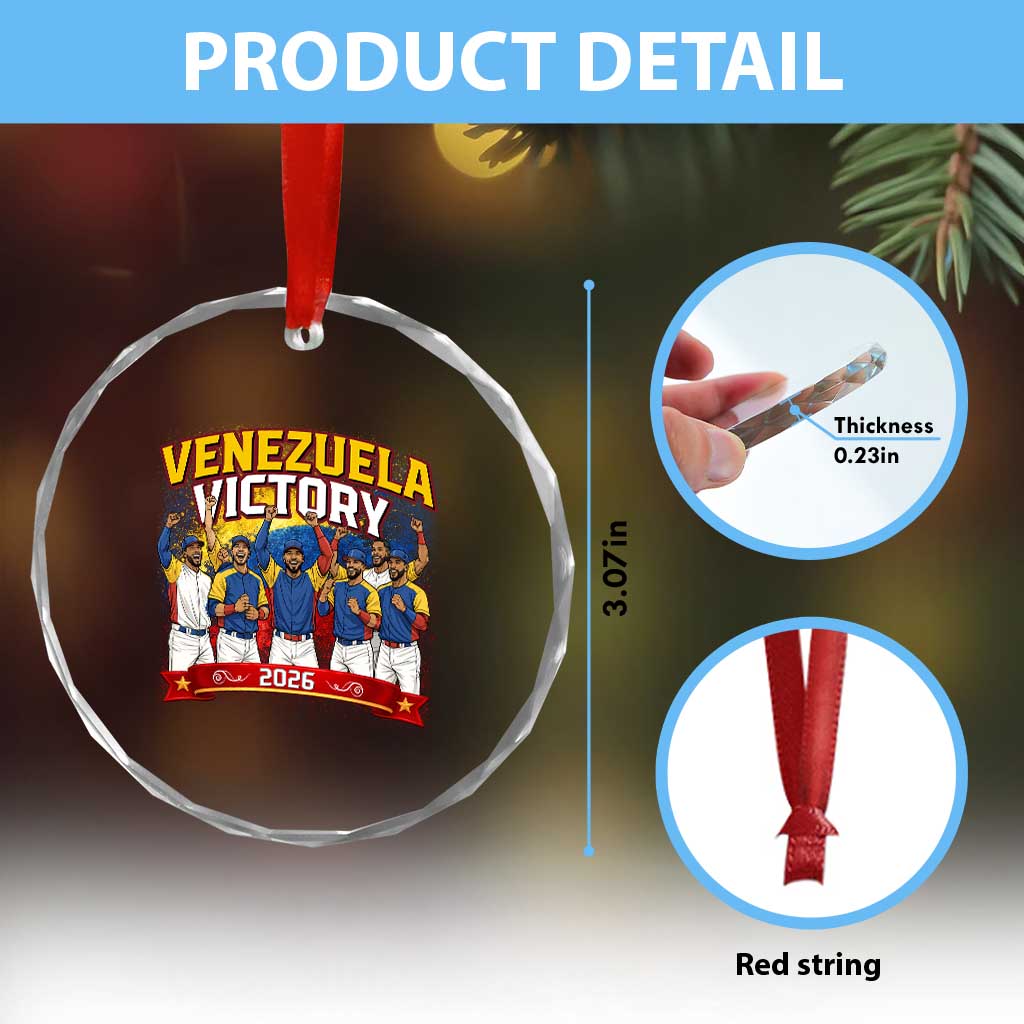 Venezuela Baseball Victory Crystal Glass Ornament Venezuelan Pride Gift