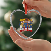 Venezuela Baseball Victory Heart Crystal Glass Ornament Venezuelan Pride Gift
