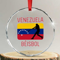 Venezuela Beisbol Flag Crystal Glass Ornament Venezuelan Baseball Pride Latino Sports Fans