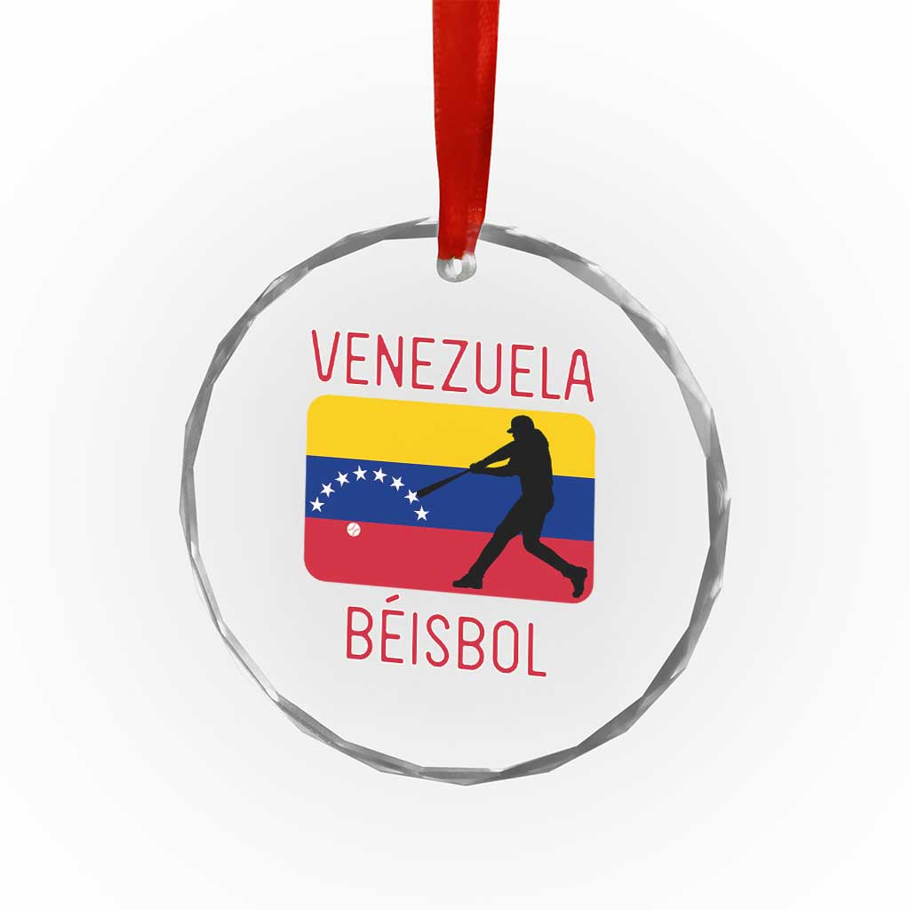 Venezuela Beisbol Flag Crystal Glass Ornament Venezuelan Baseball Pride Latino Sports Fans