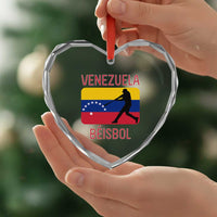 Venezuela Beisbol Flag Heart Crystal Glass Ornament Venezuelan Baseball Pride Latino Sports Fans