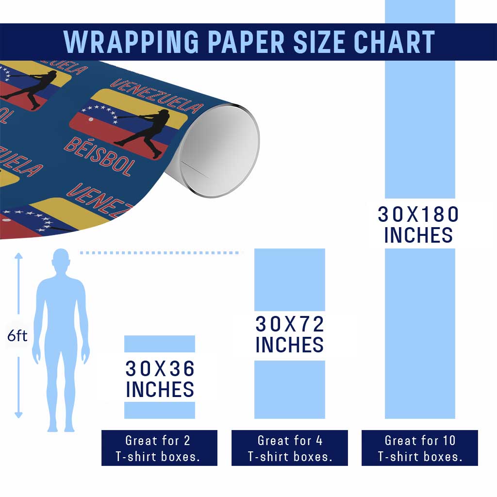 Venezuela Beisbol Flag Wrapping Paper Roll Venezuelan Baseball Pride Latino Sports Fans