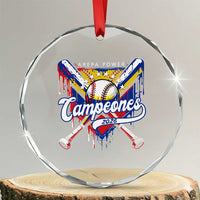 Venezuela Campeones Baseball Championship 2026 Crystal Glass Ornament Home Plate Drip