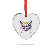 Venezuela Campeones Baseball Championship 2026 Heart Crystal Glass Ornament Home Plate Drip