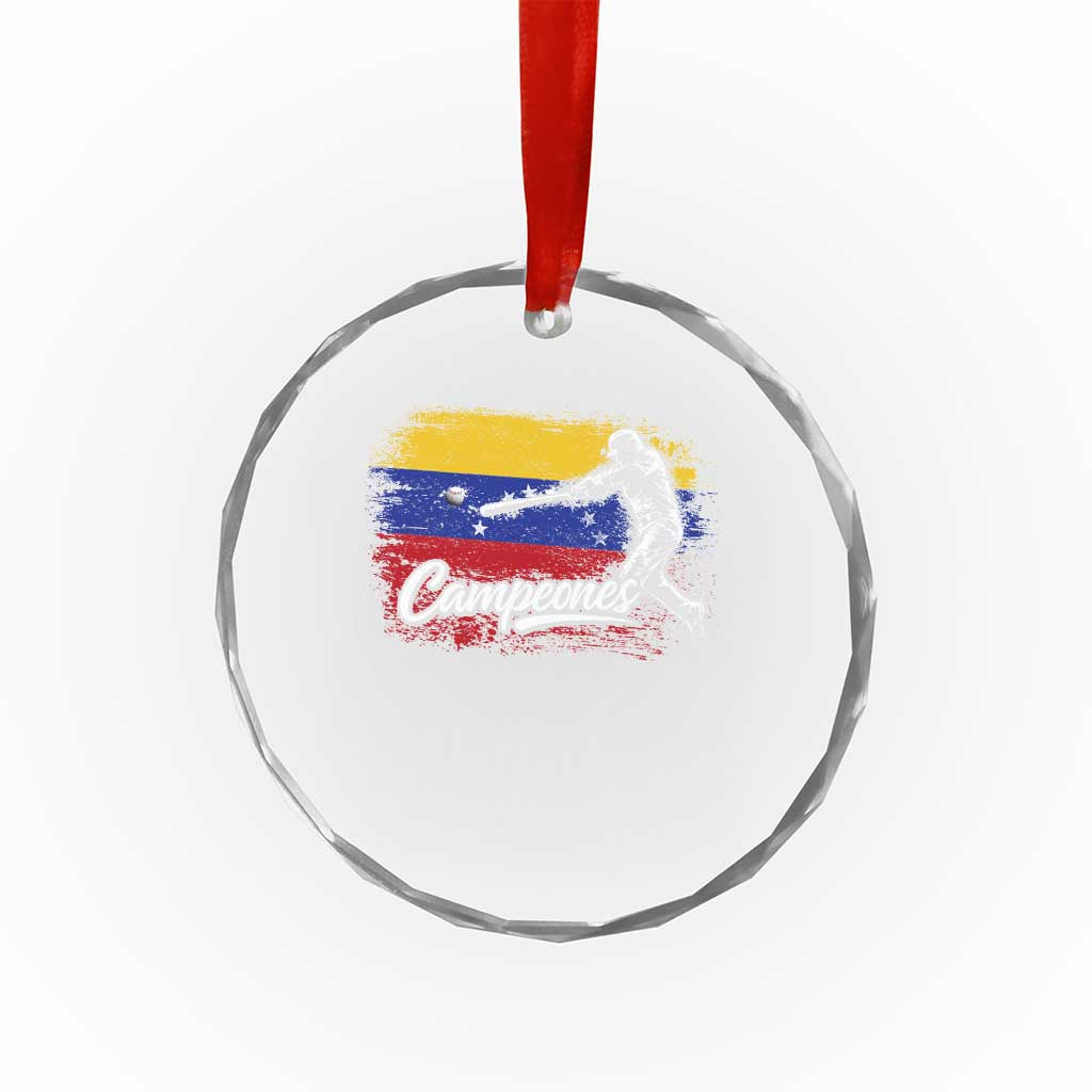 Venezuela Campeones Del Mundo Baseball Championship Crystal Glass Ornament