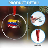 Venezuela Campeones Del Mundo Baseball Championship Crystal Glass Ornament