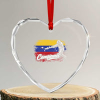Venezuela Campeones Del Mundo Baseball Championship Heart Crystal Glass Ornament