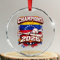 Venezuela Champions 2026 Baseball Lover Venezuelan Flag Crystal Glass Ornament