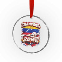 Venezuela Champions 2026 Baseball Lover Venezuelan Flag Crystal Glass Ornament