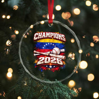 Venezuela Champions 2026 Baseball Lover Venezuelan Flag Crystal Glass Ornament