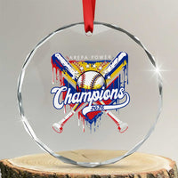 Venezuela Champions 2026 Crystal Glass Ornament Baseball Lover Home Plate Drip