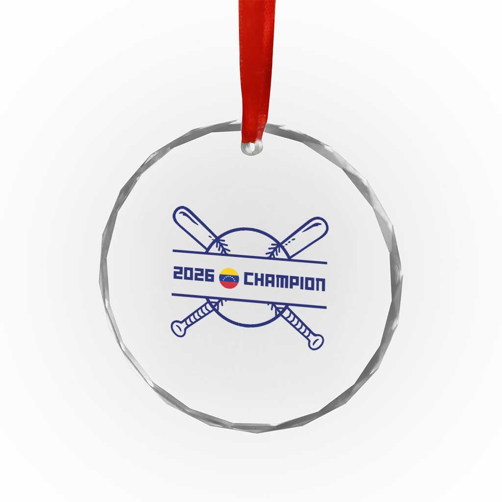 Venezuela Champions 2026 Crystal Glass Ornament Baseball Pride Gift