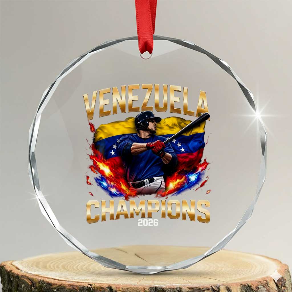 Venezuela Champions 2026 Crystal Glass Ornament Beisbol Venezuelan Pride Flag Baseball Fans