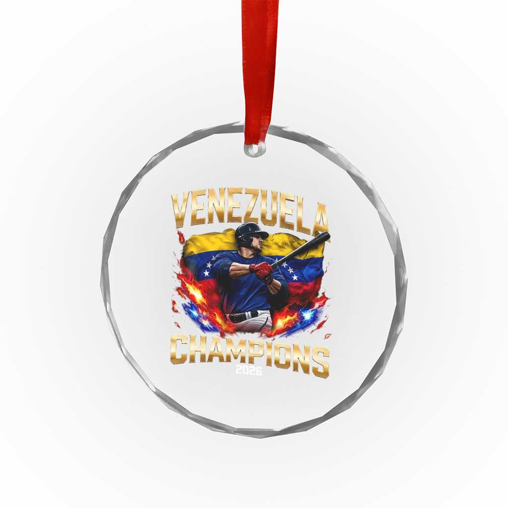Venezuela Champions 2026 Crystal Glass Ornament Beisbol Venezuelan Pride Flag Baseball Fans