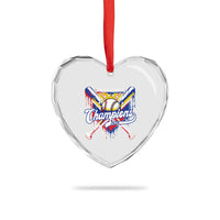 Venezuela Champions 2026 Heart Crystal Glass Ornament Baseball Lover Home Plate Drip