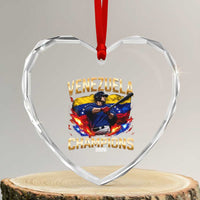 Venezuela Champions 2026 Heart Crystal Glass Ornament Beisbol Venezuelan Pride Flag Baseball Fans