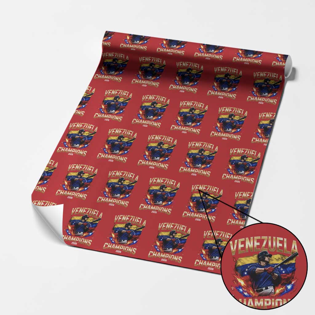 Venezuela Champions 2026 Wrapping Paper Roll Beisbol Venezuelan Pride Flag Baseball Fans