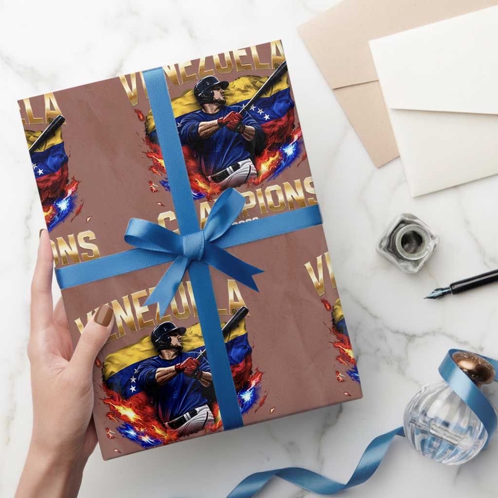 Venezuela Champions 2026 Wrapping Paper Roll Beisbol Venezuelan Pride Flag Baseball Fans
