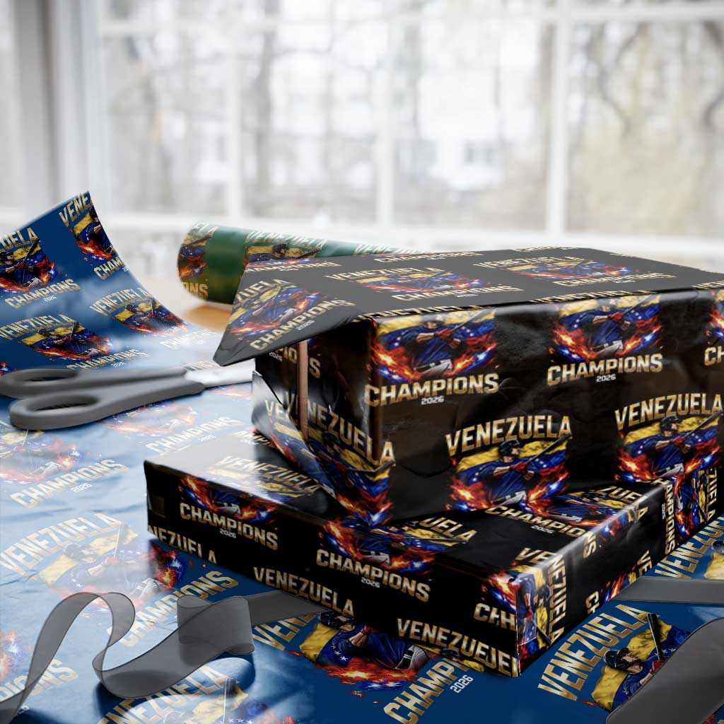 Venezuela Champions 2026 Wrapping Paper Roll Beisbol Venezuelan Pride Flag Baseball Fans