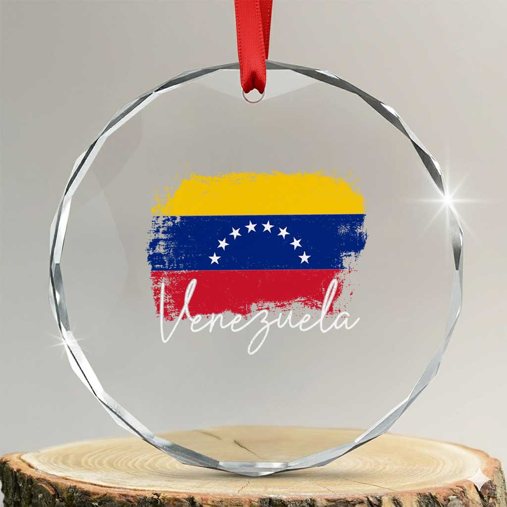 Venezuela Flag Pride Patriotic Crystal Glass Ornament for Venezuelan Roost - Wonder Print Shop