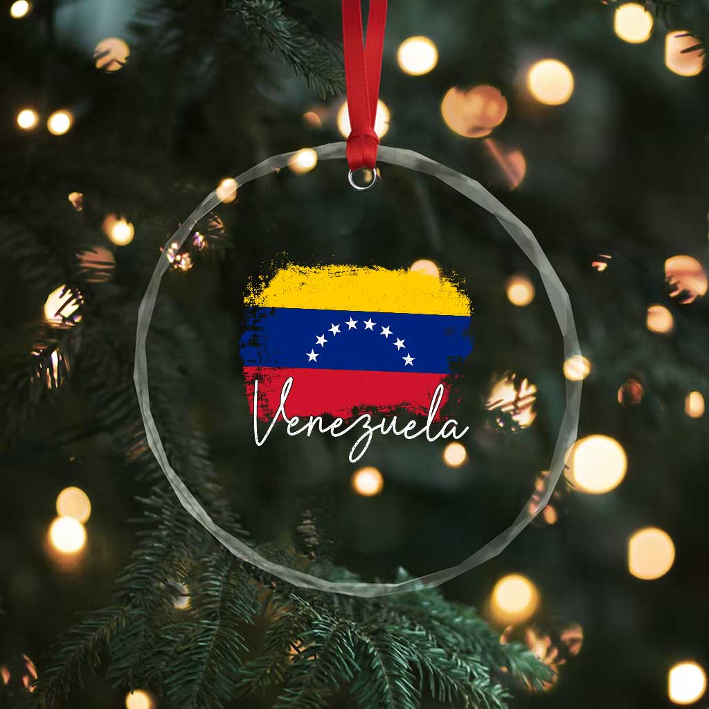 Venezuela Flag Pride Patriotic Crystal Glass Ornament for Venezuelan Roost - Wonder Print Shop