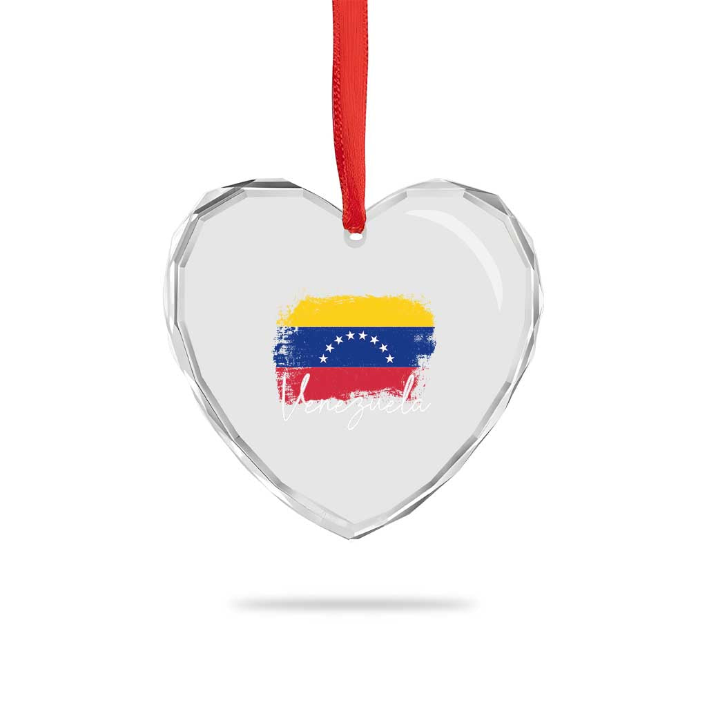 Venezuela Flag Pride Patriotic Heart Crystal Glass Ornament for Venezuelan Roost - Wonder Print Shop