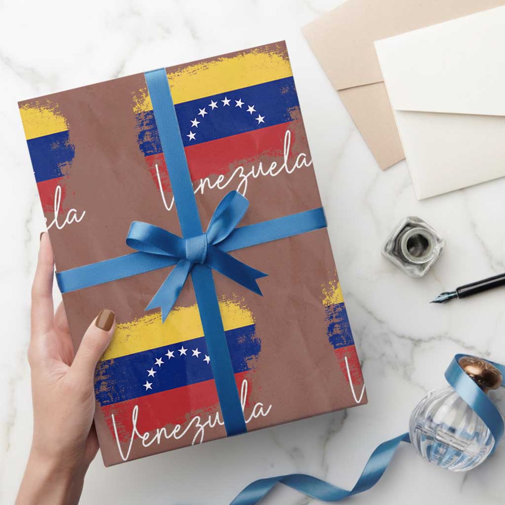Venezuela Flag Pride Patriotic Wrapping Paper Roll for Venezuelan Roost - Wonder Print Shop
