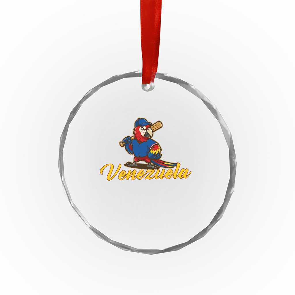 Venezuela Guacamaya Macaw Baseball Crystal Glass Ornament Venezuelan Pride Latino Beisbol Fans