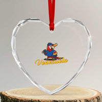 Venezuela Guacamaya Macaw Baseball Heart Crystal Glass Ornament Venezuelan Pride Latino Beisbol Fans