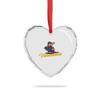 Venezuela Guacamaya Macaw Baseball Heart Crystal Glass Ornament Venezuelan Pride Latino Beisbol Fans