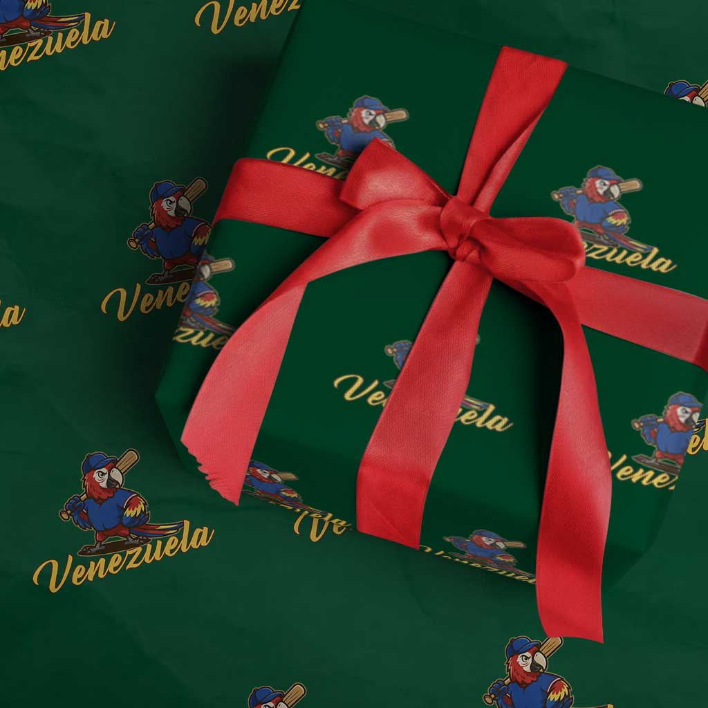 Venezuela Guacamaya Macaw Baseball Wrapping Paper Roll Venezuelan Pride Latino Beisbol Fans