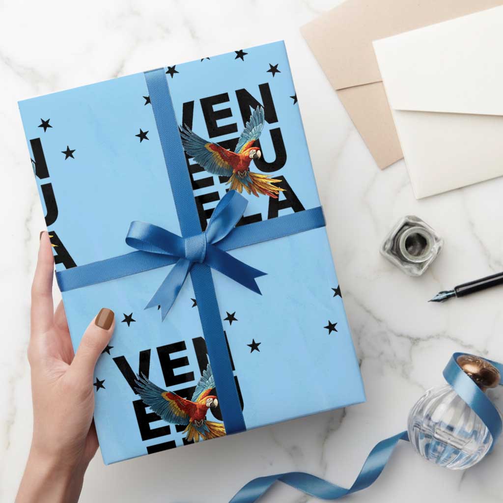 Venezuela Pride Flying Macaw Wrapping Paper Roll Ara Macao Guacamaya Venezuelan Pride Tropical Bird