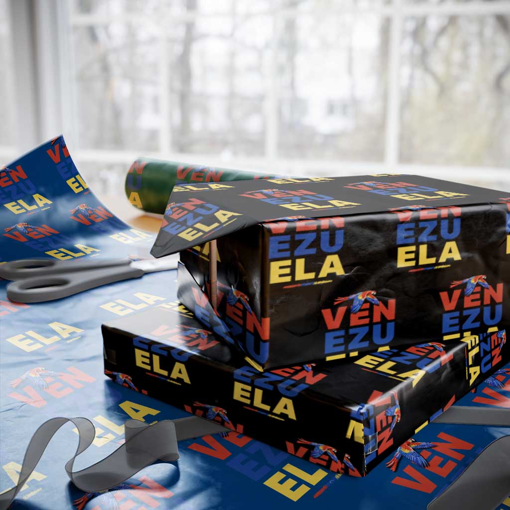 Venezuela Pride Flying Scarlet Macaw Wrapping Paper Roll Ara Macao Guacamaya Venezuelan Pride Tropical Bird