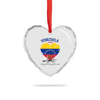 Venezuela Strong Healing Support Heart Crystal Glass Ornament Hope Grows Through Cracks Venezuelan Flag Heart