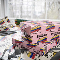 Venezuela Strong Pray and Support Wrapping Paper Roll Solidarity Patriotic Venezuelan Flag Map Heart